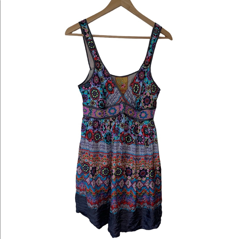 Johnny Was Boho Floral Multicolor Sleeveless Dress